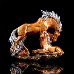Статуэтка "Семья лошадей" бронзовый цвет, гипс, 30 см, микс
