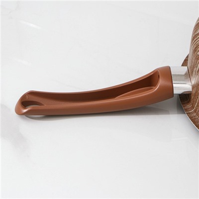 Сотейник Kantry, 2,5 л, d=24 см, стеклянная крышка, пластиковая ручка, антипригарное покрытие, цвет коричневый