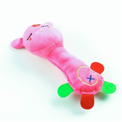 Игрушка мягкая для собак "Свинка с длинной шеей", 24 см, розовая