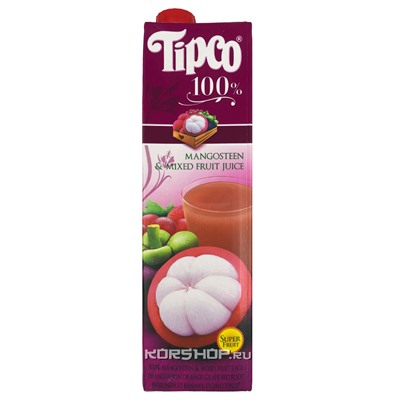 Сок из смеси фруктов и мангостина прямого отжима Tipco, Таиланд, 1 л