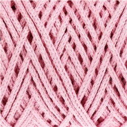 Шнур для вязания без сердечника 100% хлопок, ширина 3мм 100м/250гр (2194 св. розовый)