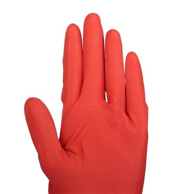 Перчатки хозяйственные резиновые Доляна, размер S, плотные, 50 гр, цвет красный