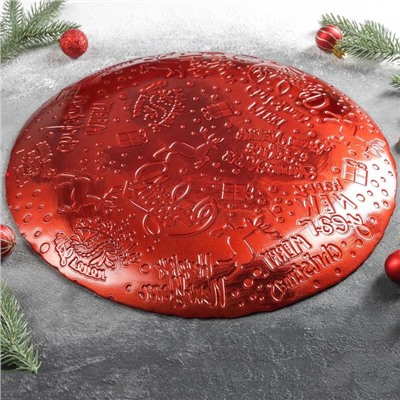 Тарелка подстановочная «Новый Год», d=35 см, цвет красный