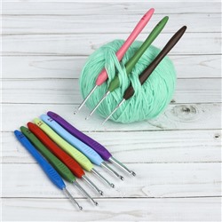 Набор крючков для вязания, d = 2-6 мм, 16 см, 9 шт, цвет МИКС