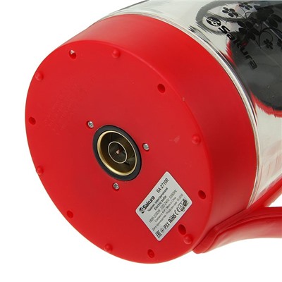 Чайник электрический Sakura SA-2710R, 1850-2200 Вт, 1.7 л, подсветка, красный