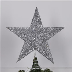 Светодиодная верхушка на ёлку «Звезда серебристая» 25 см, 20 LED, батарейки CR2032х2, свечение тёплое белое