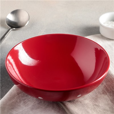 Тарелка суповая Доляна «Красный горох», 700 мл, d=18,7 см
