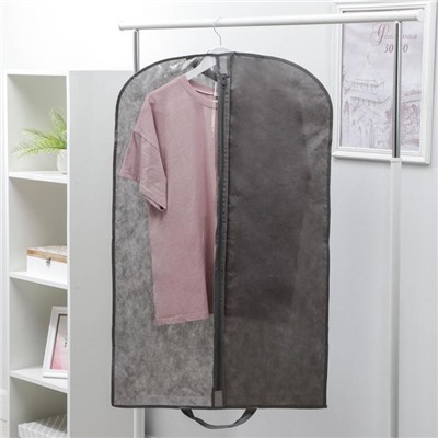 Чехол для одежды 60×100 см, спанбонд, цвет серый