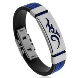 BS123-3 Силиконовый браслет с пряжкой, цвет чёрно-синий