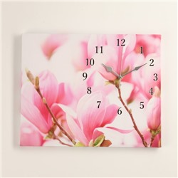 Часы-картина настенные, серия: Цветы, "Магнолия", 40 х 50 см