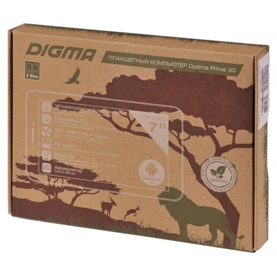 Планшет Digma Optima Prime 5, 7", 1.2ГГц, 3G, 512Мб ОЗУ, 4Гб, камера 0.3Мп, 2200мАч, черный   412805