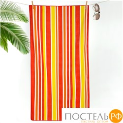 Полотенце махровое пляжное Полоса оранжевая 70*140 см