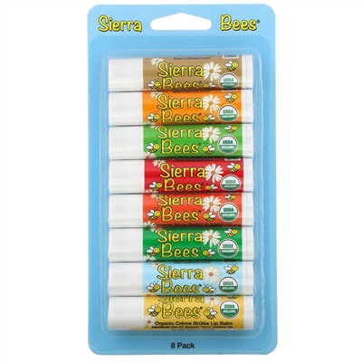 Sierra Bees, Набор органических бальзамов для губ, 8 в упаковке, 4,25 г (15 унций) каждый
