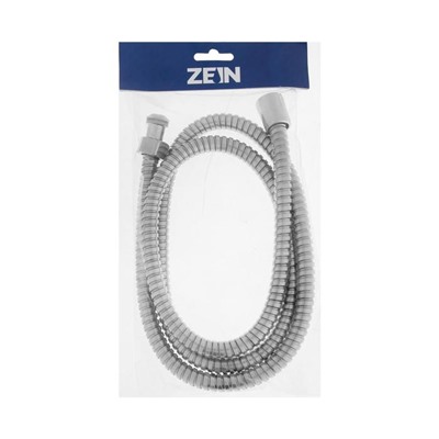 Душевой шланг ZEIN Z46PS, 1/2", 150 см, гайки металл, с пластиковой втулкой, нержавеющая сталь   548