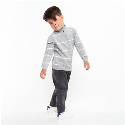 Джемпер для мальчика, цвет серый/белый МИКС, рост 104 см (4 года)
