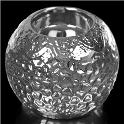 Подсвечник керамика на 1 свечу "Пузырьки" серебро 8х8,5х8,5 см