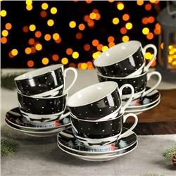 Сервиз чайный 12 предметов Magistro «Новый год. Домик», чашка 280 мл, блюдце d=15 см