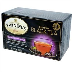 Twinings, Черный чай премиум-класса, со вкусом черной смородины, 20 чайных пакетиков, 40 г (1,41 унции)