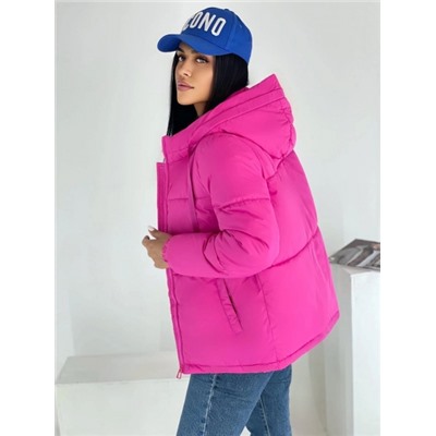 Куртка с капюшоном 2025 яр-розовая DIM
