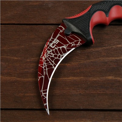 Нож-керамбит "КС Кровавя паутина" сталь - 420, рукоять - пластик, 19 см