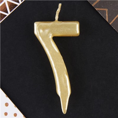 Свеча в торт цифра "7" золото