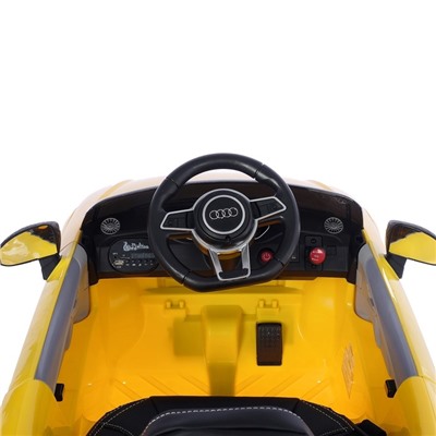 Электромобиль AUDI TT RS, окраска желтый, EVA колеса, кожаное сидение