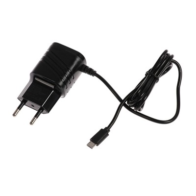 Сетевое зарядное устройство CODE, разъем micro USB, 1А, кабель 1 метр, черное