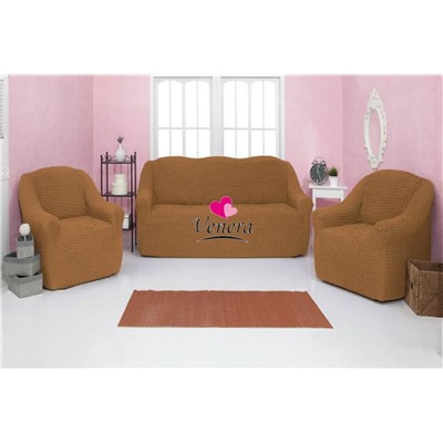 Комплект чехлов на трехместный диван и 2 кресла без оборки шамуа 219, Характеристики