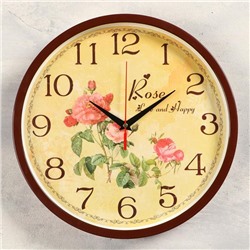 Часы настенные "Розы",  d=30 см , плавный ход
