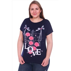 Натали 37, Женская футболка с надписями love и цветочным принтом
