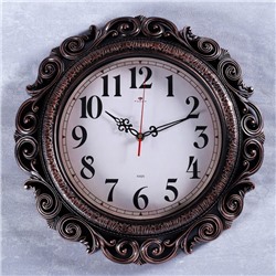 Часы настенные, серия: Ажур, черная бронза, 40.5 см