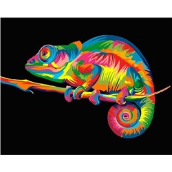 Картина по номерам 40х50 - Радужный хамелеон