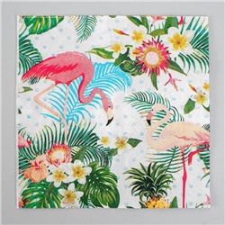 Салфетки бумажные «Фламинго с цветами», 33х33 см, набор 20 шт.