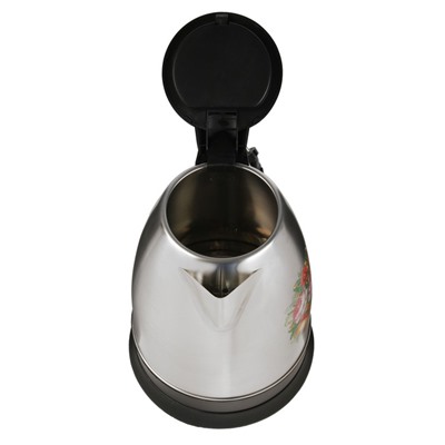 Чайник электрический ВАСИЛИСА ВА-1010, металл, 1.8 л, 2000 Вт, серый с рисунком "Жостово"