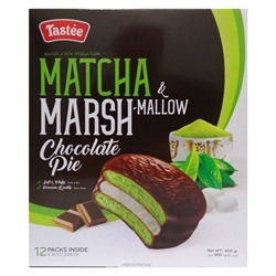 Пирожные в шоколадной глазури с зеленым чаем Matcha and Marshmallow Choco Pie Tastee (12 шт.), 300 г
