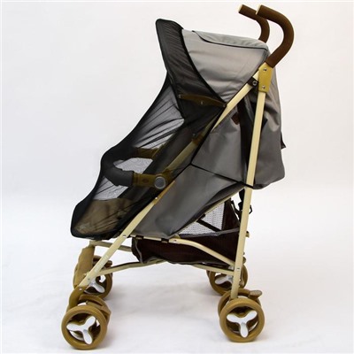 Универсальная москитная сетка для детской коляски, на резинке, цвет черный