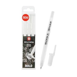 Ручка гелевая для декоративных работ набор 3 штуки Sakura Gelly Roll 0.5 мм белый
