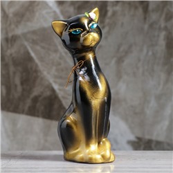 Копилка "Кошка Алиса" малая, глянец, чёрно-золотая