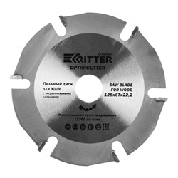 Диск пильный по дереву/пластику Ritter OptimCutter, для УШМ, 125х22.2 мм,  6 зубьев