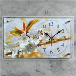 Часы настенные, серия: Цветы, "Цветение яблони", плавный ход, 35 х 60 см, микс