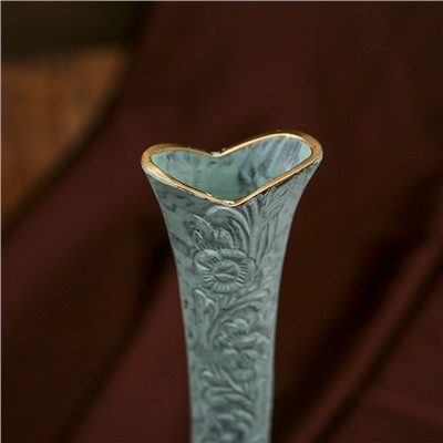 Интерьерный сувенир ваза "Киаан" латунь, 9,5х9,5х25 см