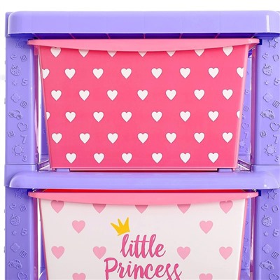 Комод детский «Принцесса», 4 секции, цвет фиолетово-розовый