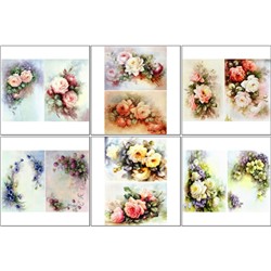 Набор декупажных карт 6 шт «Винтажные цветы»