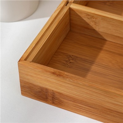 Ящик для хранения «Фикция», 27×23×6 см, бамбук