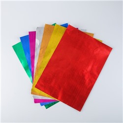 Набор цветной фольги "Двухсторонняя,фактурная,британский горошек" 7 лист,7 цвет, 21х29,7 см