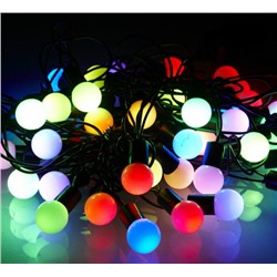 Рождественская гирлянда "Матовые шары" 5,5 м (40 лампочек) цветная