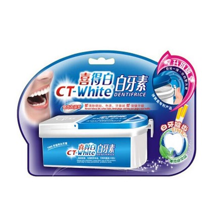 Отбеливающий зубной порошок на основе жемчужной пудры CT-White, 33 гр. синий для курящих