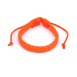 BS089-06 Плетёный кожаный браслет, оранжевый