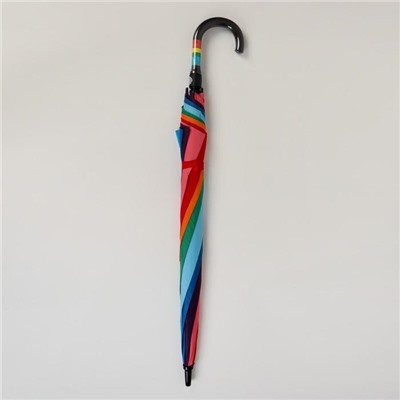 Зонт - трость полуавтоматический «Радуга», 8 спиц, R = 60 см, разноцветный