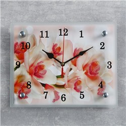 Часы настенные, серия: Цветы, "Орхидея", 20х25  см, микс